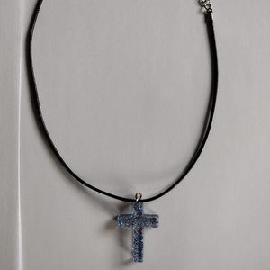 Blue Crucifix Necklace